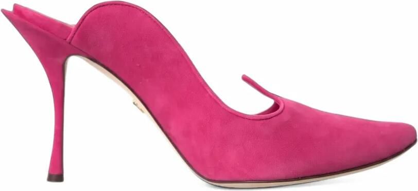 Dolce & Gabbana pointed-toe suede mules Roze