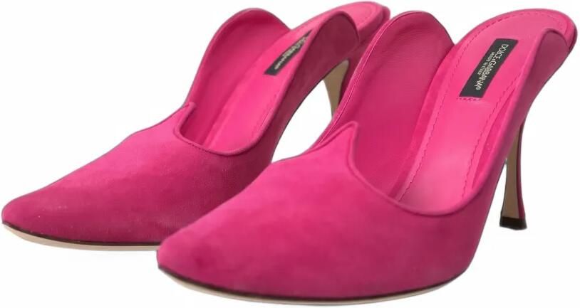 Dolce & Gabbana pointed-toe suede mules Roze - Foto 4