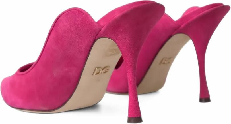 Dolce & Gabbana pointed-toe suede mules Roze - Foto 3
