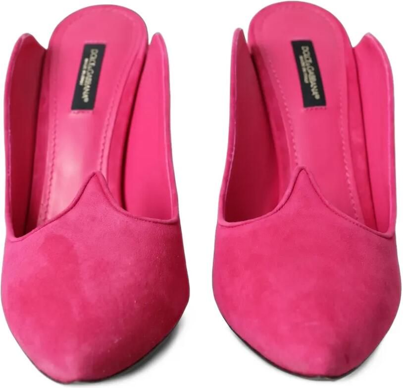 Dolce & Gabbana pointed-toe suede mules Roze - Foto 2