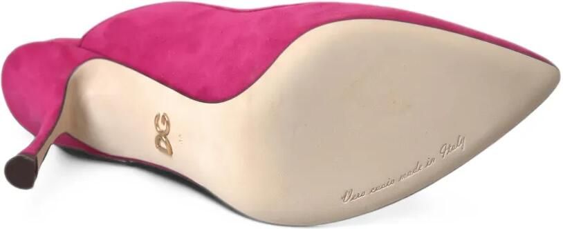 Dolce & Gabbana pointed-toe suede mules Roze - Foto 5