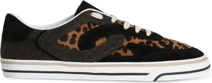 Dolce & Gabbana Pony DG Sailing sneakers met luipaardprint Zwart