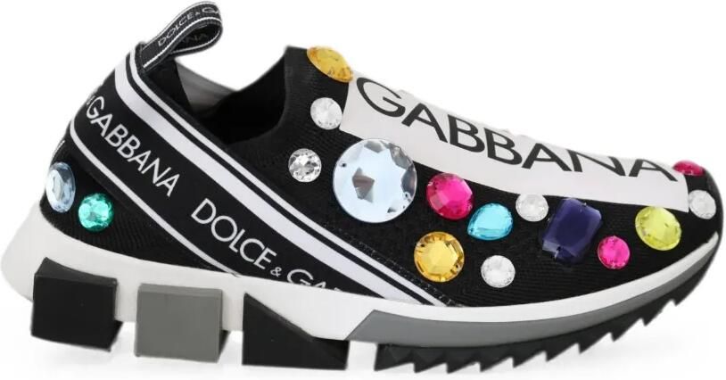 Dolce & Gabbana Portofino crystal-embellished sneakers Zwart