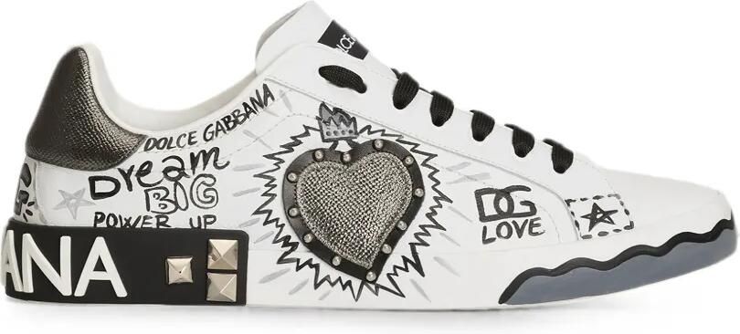 Dolce & Gabbana Portofino kalfsleren sneakers Wit