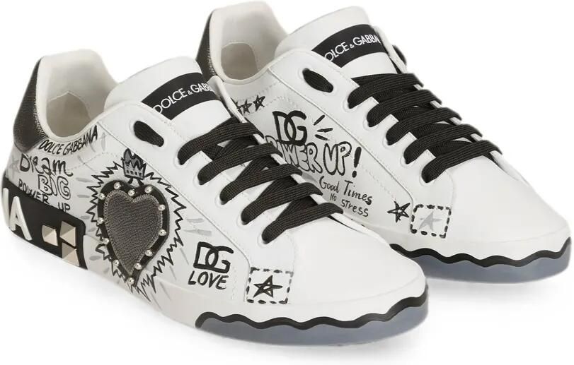 Dolce & Gabbana Portofino kalfsleren sneakers Wit - Foto 4