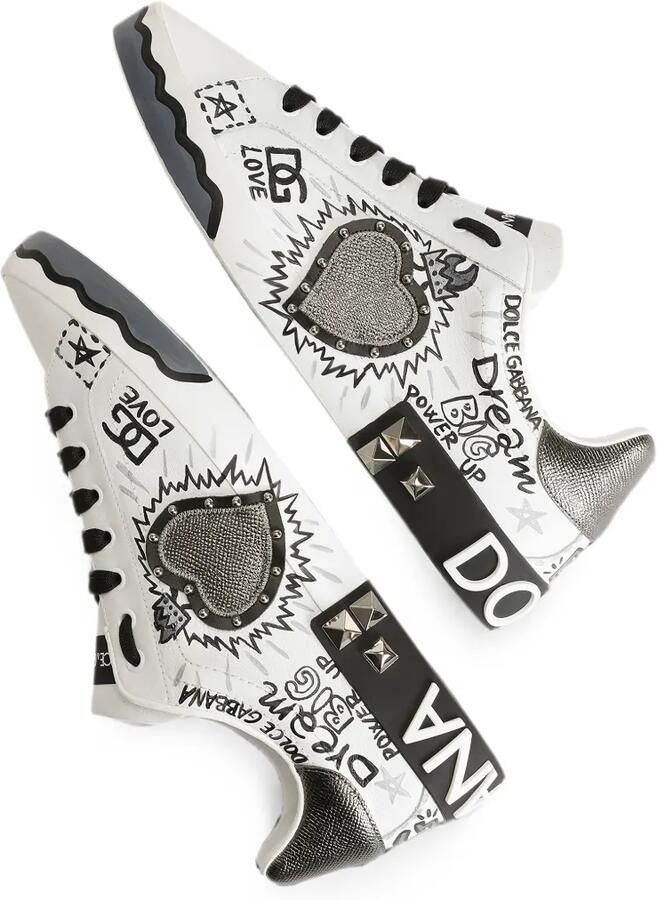 Dolce & Gabbana Portofino kalfsleren sneakers Wit - Foto 2