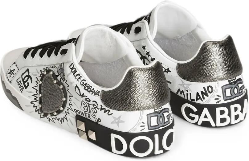 Dolce & Gabbana Portofino kalfsleren sneakers Wit - Foto 3