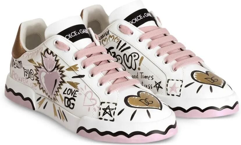 Dolce & Gabbana Portofino kalfsleren sneakers Wit - Foto 3