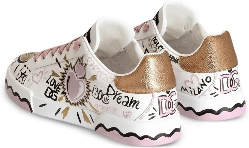 Dolce & Gabbana Portofino kalfsleren sneakers Wit - Foto 4