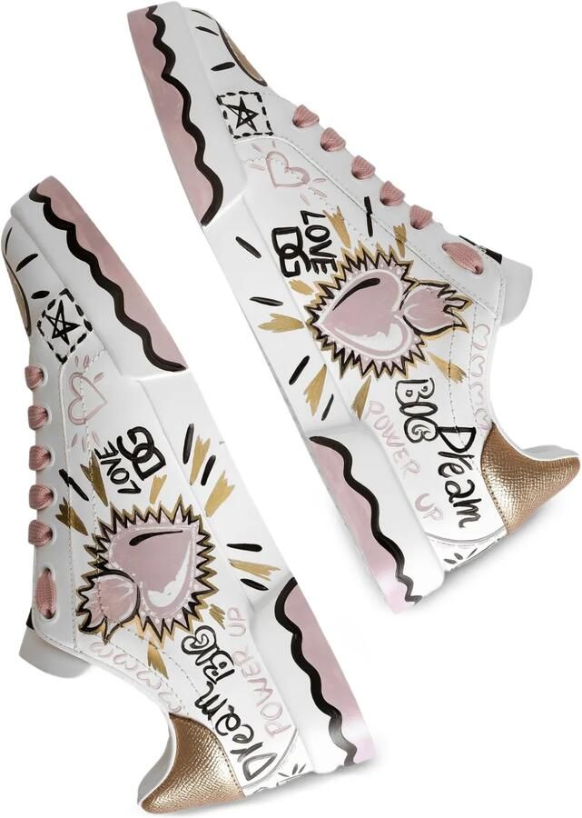 Dolce & Gabbana Portofino kalfsleren sneakers Wit - Foto 2