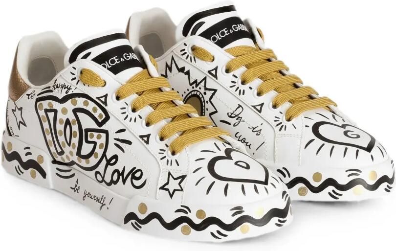 Dolce & Gabbana Portofino kalfsleren sneakers Wit - Foto 4
