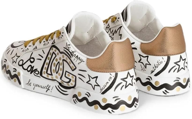 Dolce & Gabbana Portofino kalfsleren sneakers Wit - Foto 3