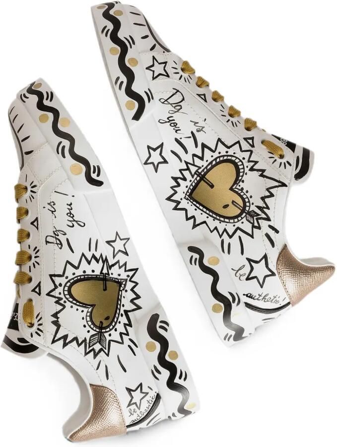 Dolce & Gabbana Portofino kalfsleren sneakers Wit - Foto 2