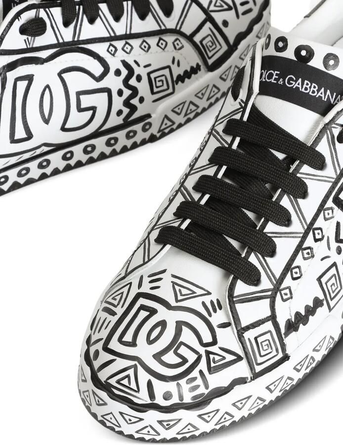 Dolce & Gabbana Portofino kalfsleren sneakers Wit - Foto 2