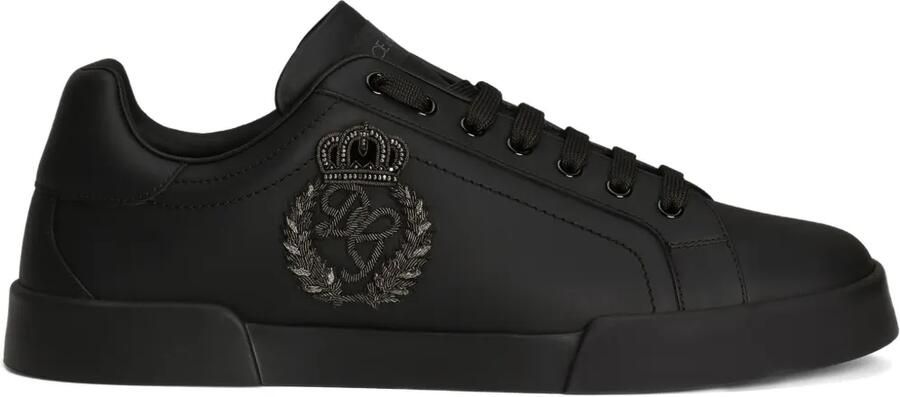 Dolce & Gabbana Portofino kalfsleren sneakers Zwart