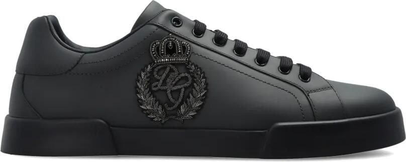 Dolce & Gabbana Portofino kalfsleren sneakers Zwart