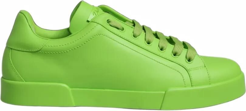 Dolce & Gabbana Portofino leather sneakers Groen