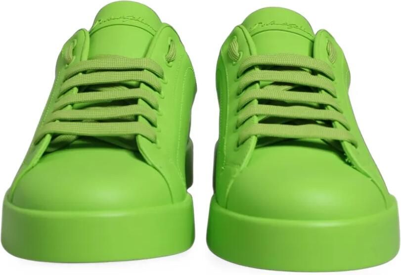 Dolce & Gabbana Portofino leather sneakers Groen - Foto 4