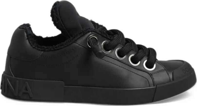 Dolce & Gabbana Portofino leather sneakers Zwart