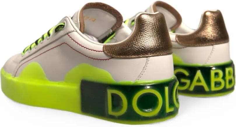 Dolce & Gabbana Portofino leren sneakers Beige - Foto 2