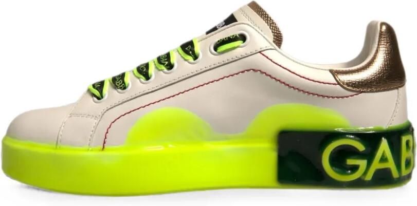 Dolce & Gabbana Portofino leren sneakers Beige - Foto 3