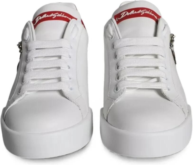 Dolce & Gabbana Portofino leren sneakers met applicatie Wit - Foto 2