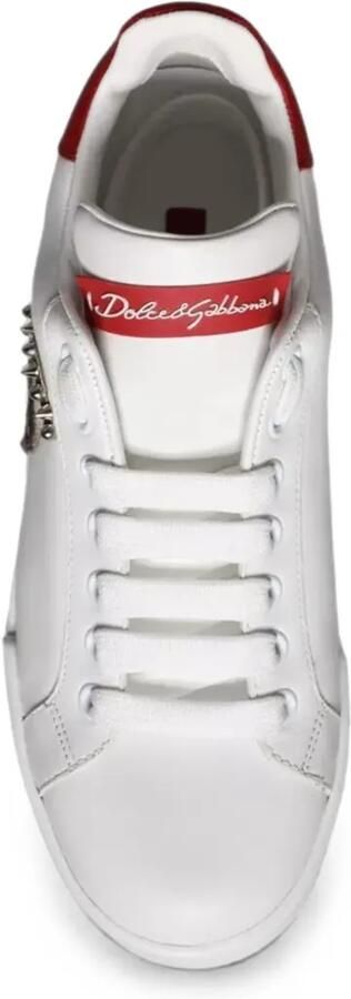 Dolce & Gabbana Portofino leren sneakers met applicatie Wit - Foto 5