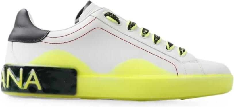 Dolce & Gabbana Portofino leren sneakers Wit