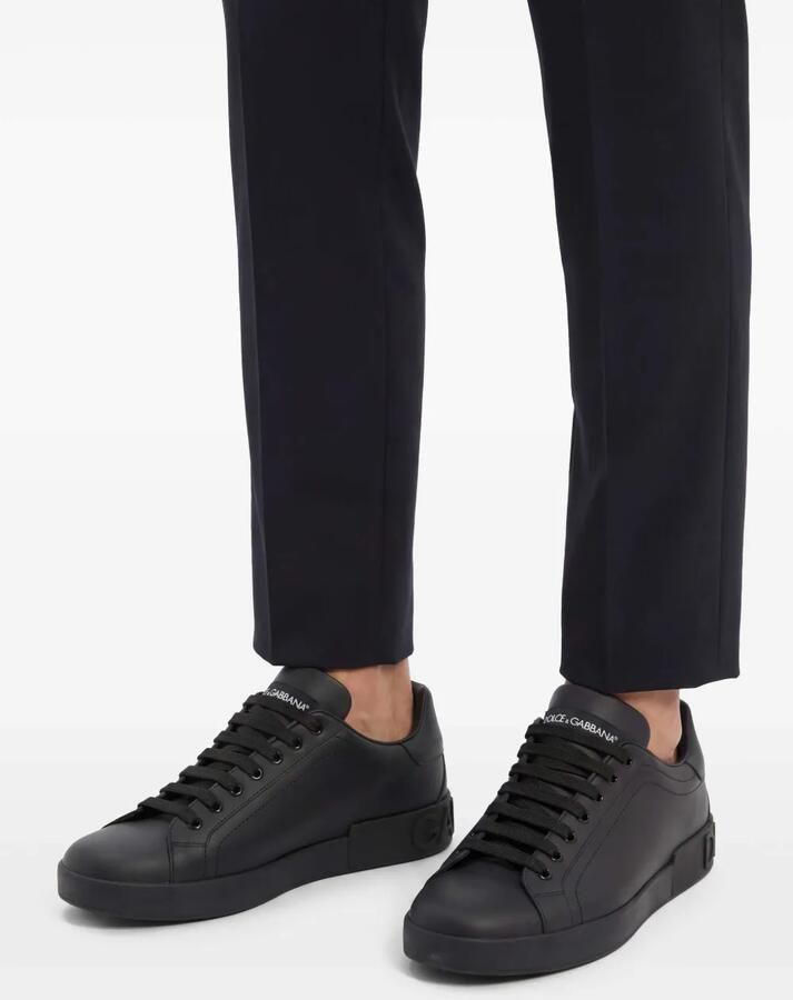 Dolce & Gabbana Portofino leren sneakers Zwart - Foto 2
