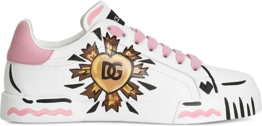 Dolce & Gabbana Portofino Light Strobel nappa kalfsleren sneakers Wit