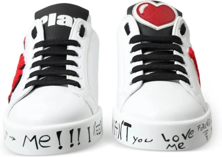 Dolce & Gabbana Portofino Love sneakers met patch Wit - Foto 2
