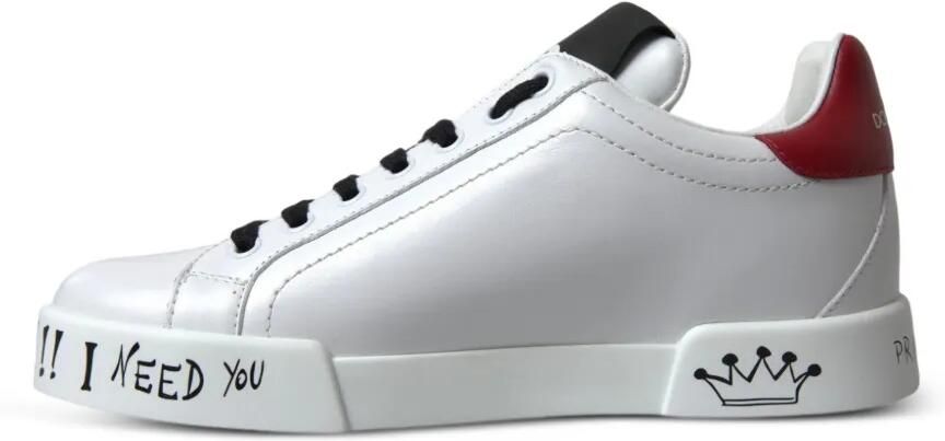 Dolce & Gabbana Portofino Love sneakers met patch Wit - Foto 5