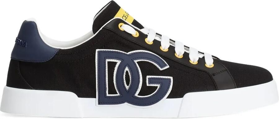 Dolce & Gabbana Portofino low-top sneakers met logo-reliëf Zwart