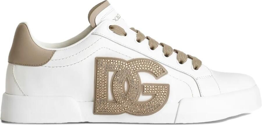 Dolce & Gabbana Portofino low-top sneakers verfraaid met logo Wit
