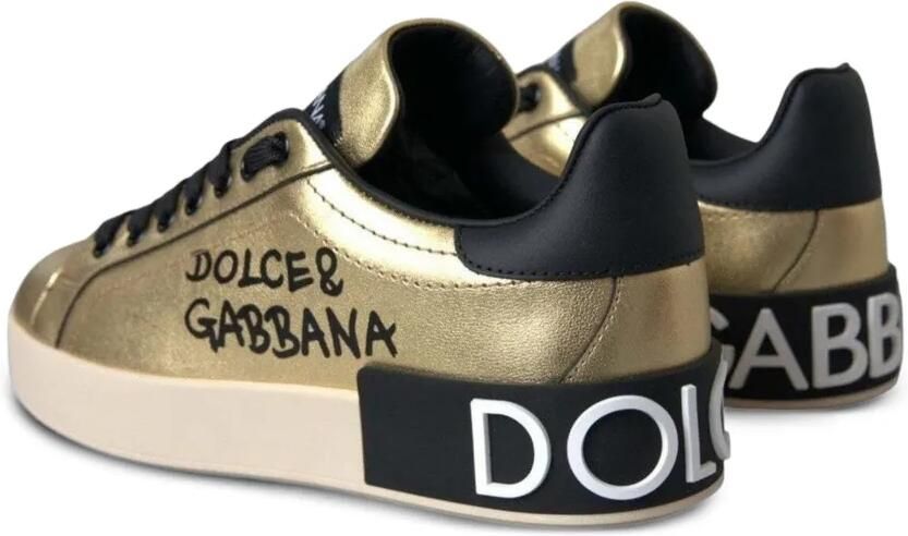 Dolce & Gabbana Portofino metallic sneakers Goud - Foto 4
