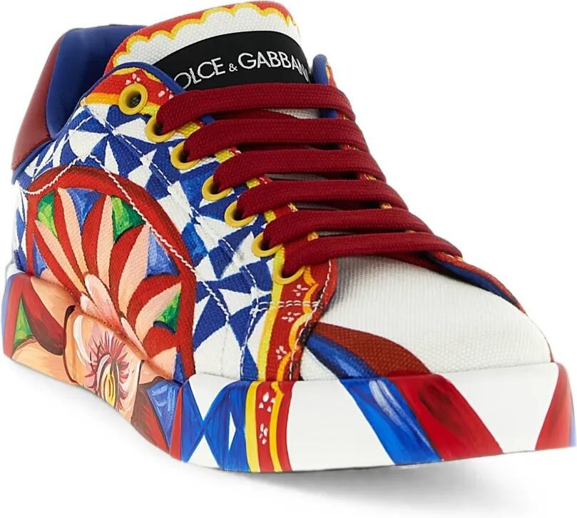 Dolce & Gabbana Portofino sneakers met Carretto-print Wit - Foto 2