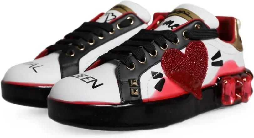 Dolce & Gabbana Portofino sneakers met hartpatch Wit - Foto 3