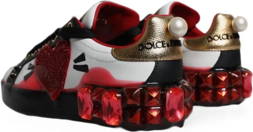 Dolce & Gabbana Portofino sneakers met hartpatch Wit - Foto 4