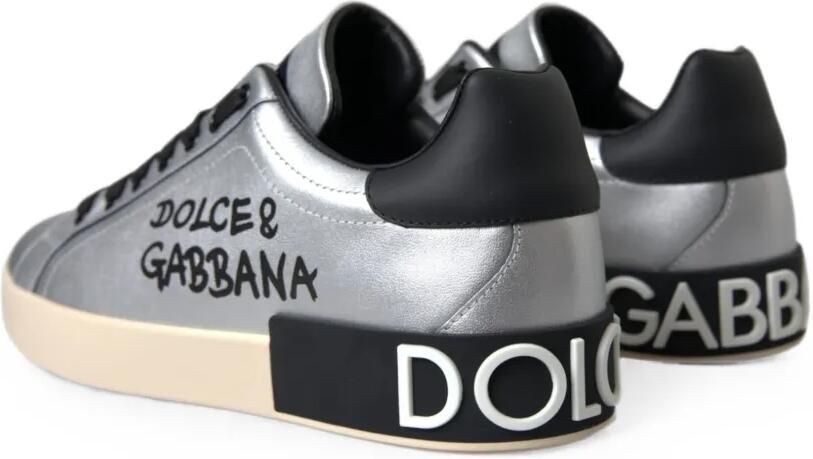 Dolce & Gabbana Portofino sneakers met logoprint Zilver - Foto 5