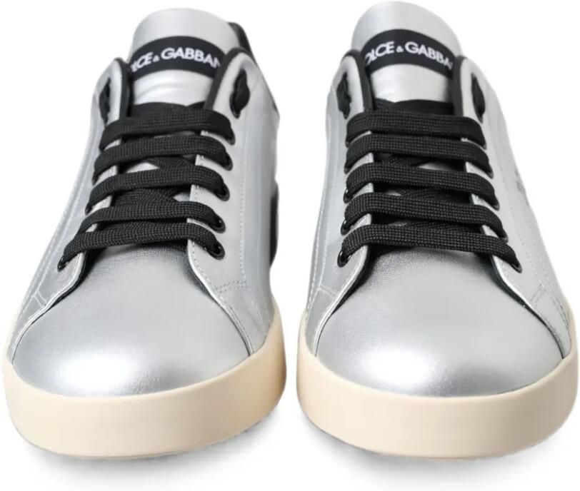 Dolce & Gabbana Portofino sneakers met logoprint Zilver - Foto 3