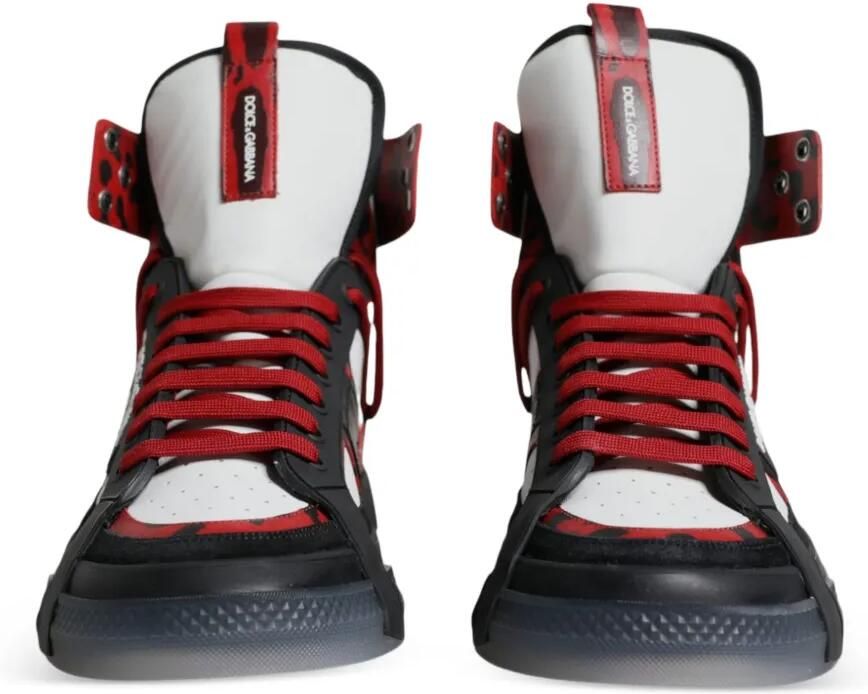 Dolce & Gabbana Portofino sneakers met luipaard-print en kalfshaar Rood - Foto 3