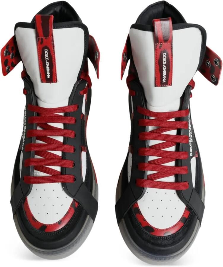 Dolce & Gabbana Portofino sneakers met luipaard-print en kalfshaar Rood - Foto 2
