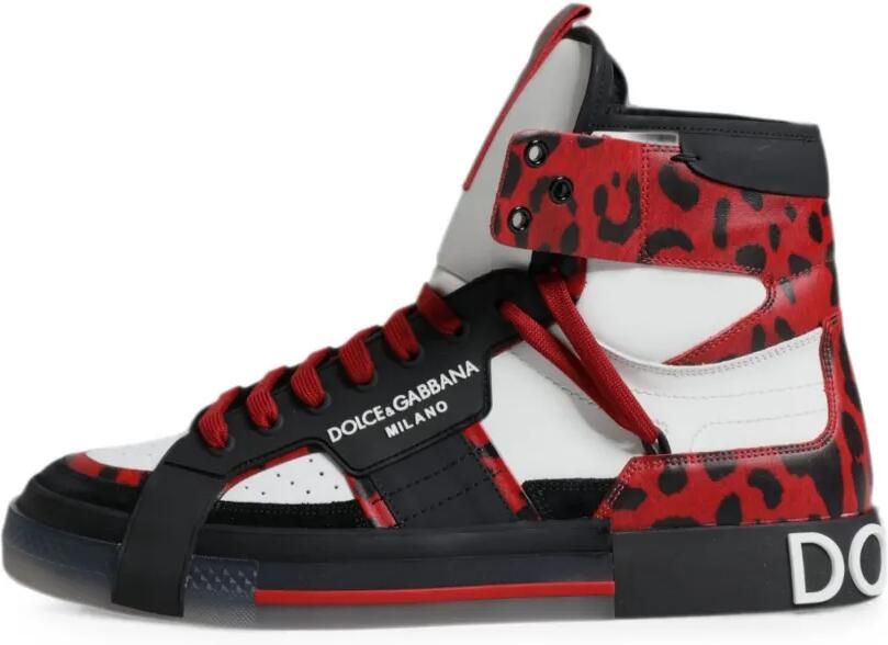 Dolce & Gabbana Portofino sneakers met luipaard-print en kalfshaar Rood - Foto 5