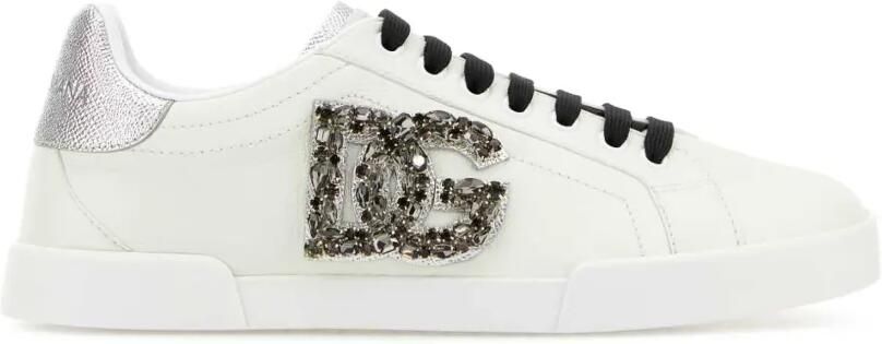 Dolce & Gabbana Portofino sneakers verfraaid met kristallen Wit