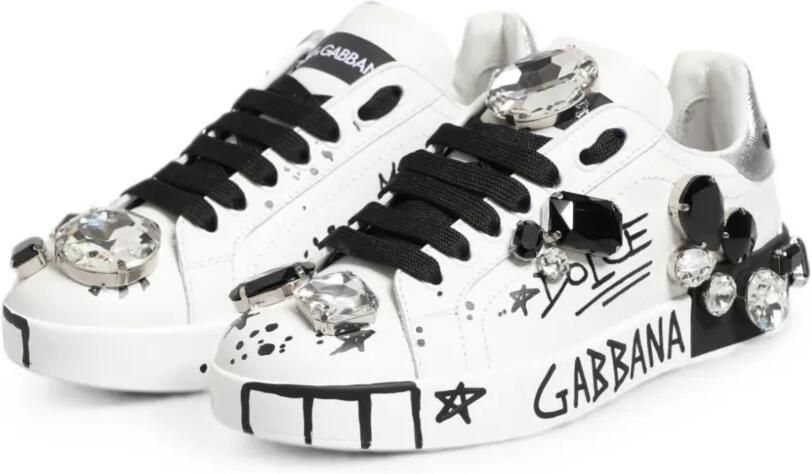 Dolce & Gabbana Portofino sneakers verfraaid met kristallen Wit - Foto 5