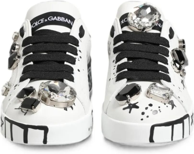 Dolce & Gabbana Portofino sneakers verfraaid met kristallen Wit - Foto 3