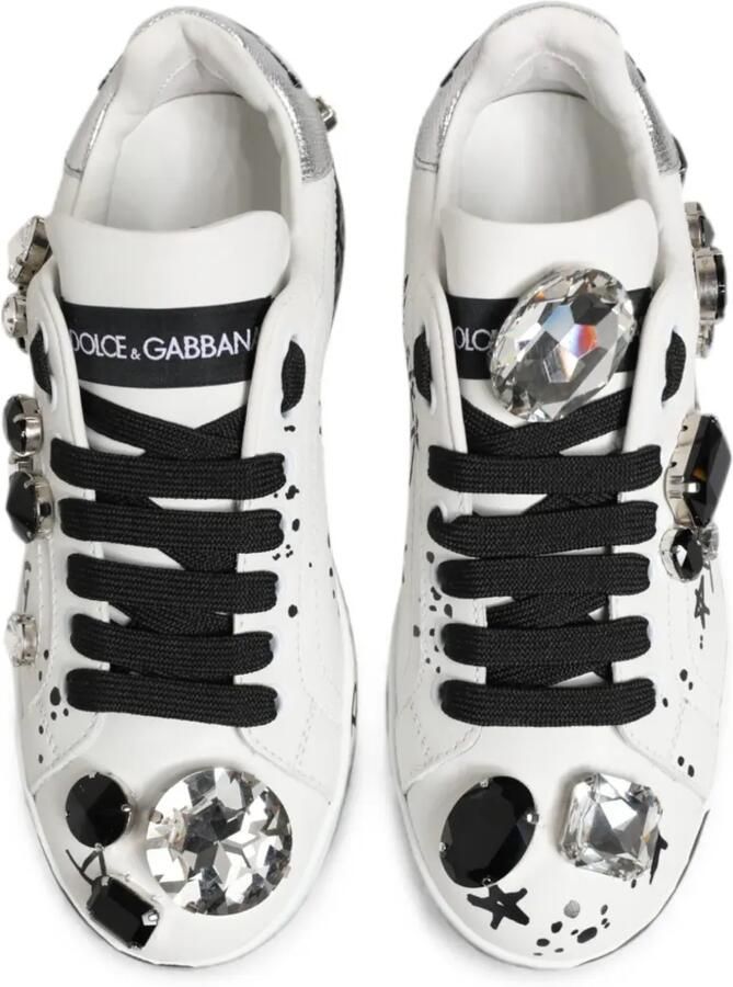 Dolce & Gabbana Portofino sneakers verfraaid met kristallen Wit - Foto 2