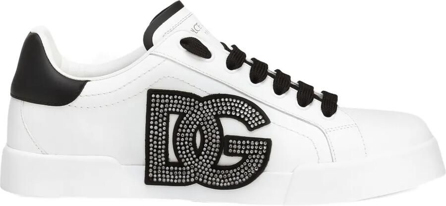 Dolce & Gabbana Portofino sneakers verfraaid met stras en logo Wit