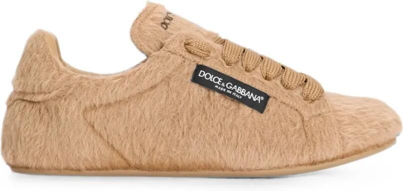 Dolce & Gabbana Portofino Soft alpaca sneakers Beige