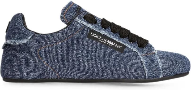 Dolce & Gabbana Portofino Soft denim sneakers Blauw